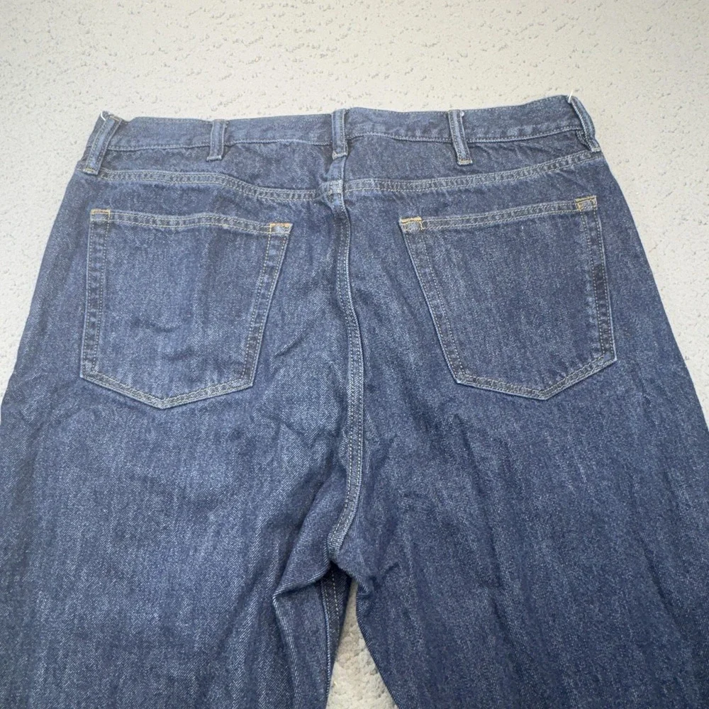 Banana Republic Jeans Mens 38x28 Blue Straight Relaxed Fit Dark Denim Zip Fly
